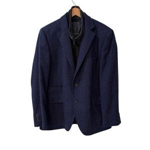 Hammer Made Blazer Men's Size 46 Casual Wool Sport Coat Jacket Blue